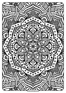 printable ornament indian flower mandala coloring page