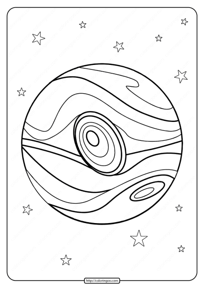 printable planet jupiter doodle pdf coloring page