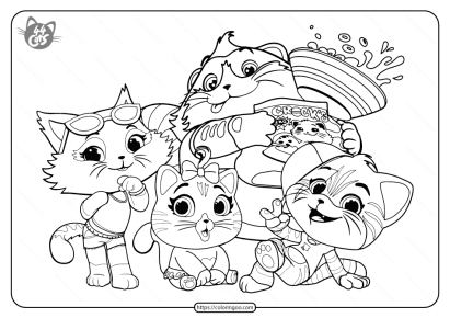 free printable 44 cats pdf coloring page