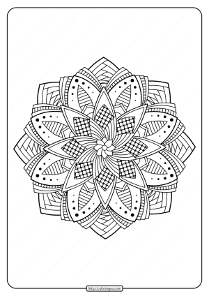 Free Printable Adult Floral Mandala Coloring Page 54