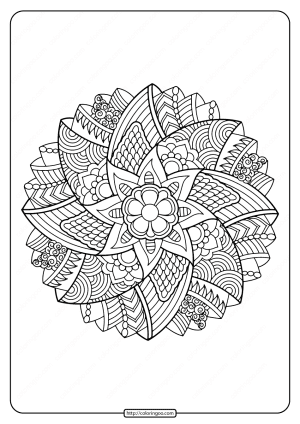 Free Printable Adult Floral Mandala Coloring Page 56
