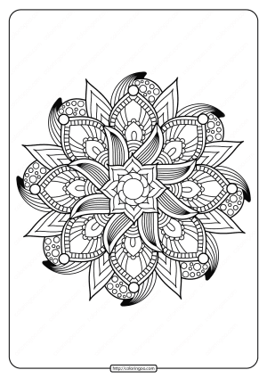 Free Printable Adult Floral Mandala Coloring Page 59