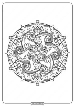 Free Printable Adult Floral Mandala Coloring Page 60