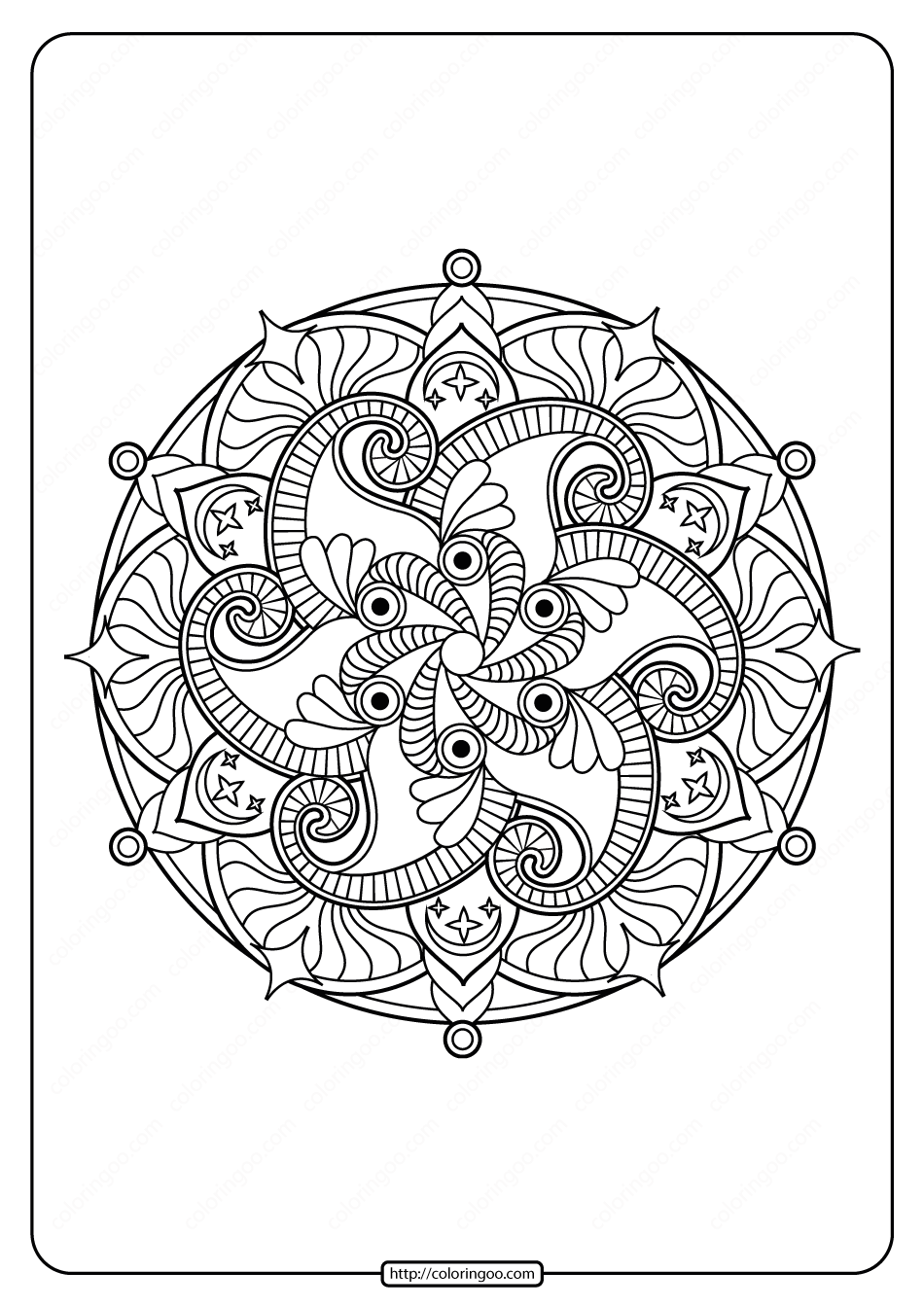free printable adult floral mandala coloring page 60