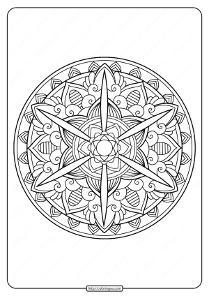 Free Printable Adult Floral Mandala Coloring Page 61