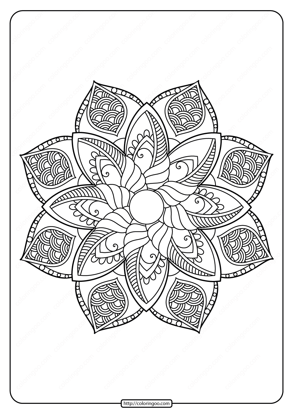 free printable adult floral mandala coloring page 64