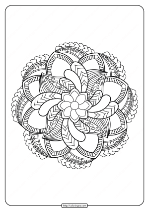 Free Printable Adult Floral Mandala Coloring Page 65