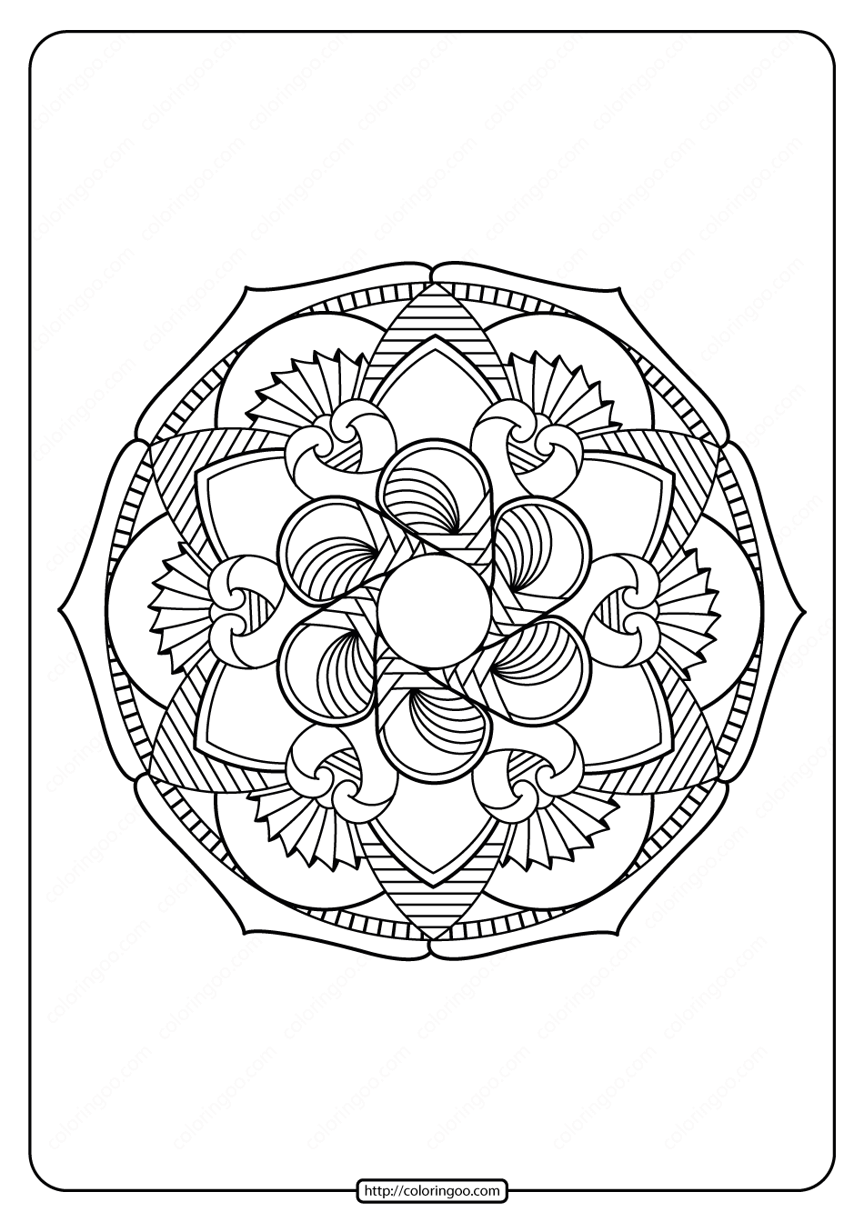 free printable adult floral mandala coloring page 68