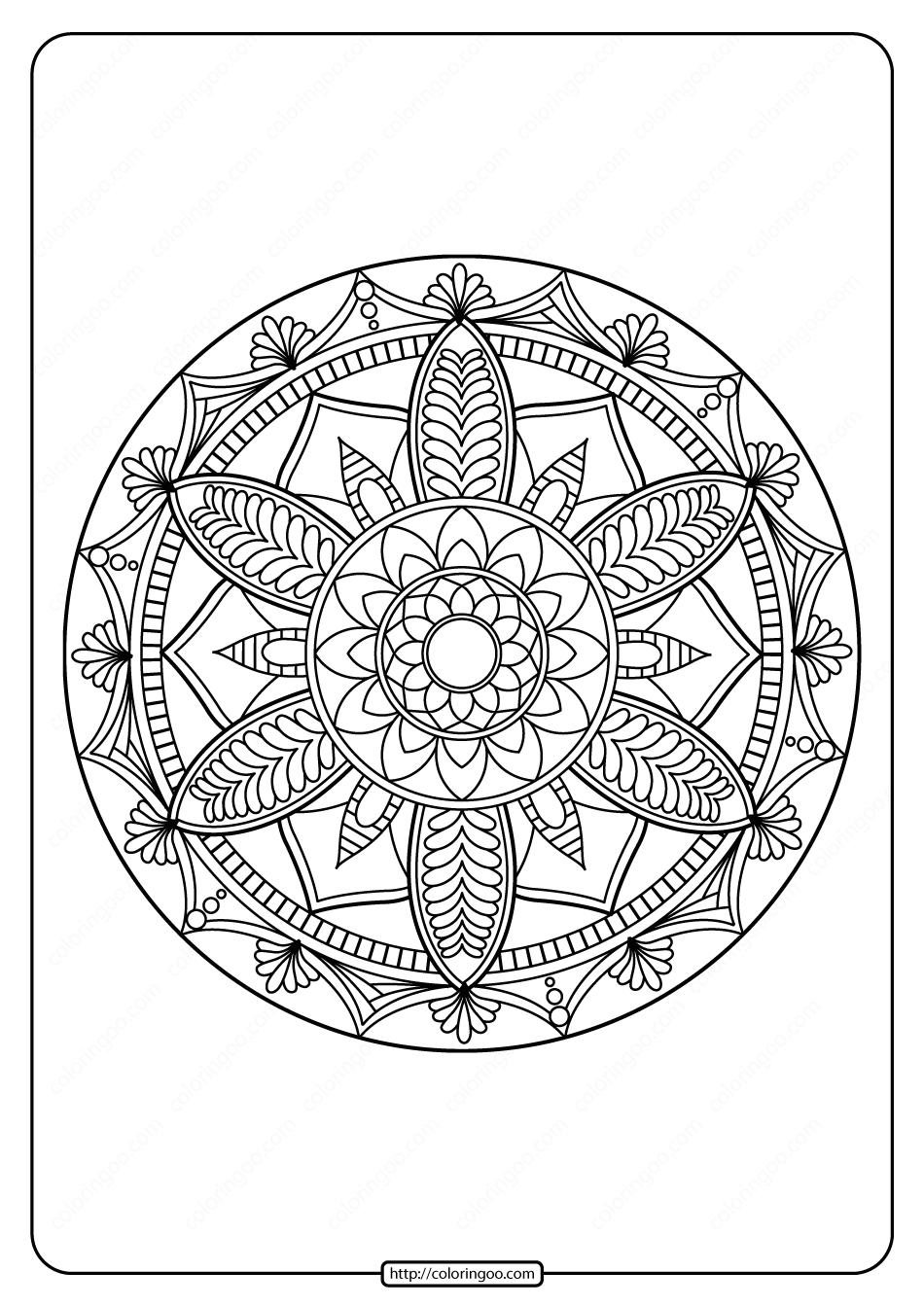 free printable adult floral mandala coloring page 71