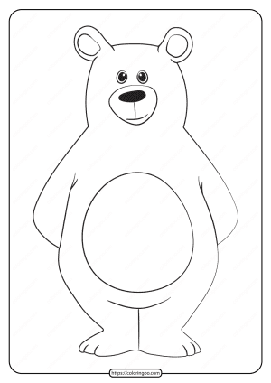 Free Printable Animals Bear Pdf Coloring Page