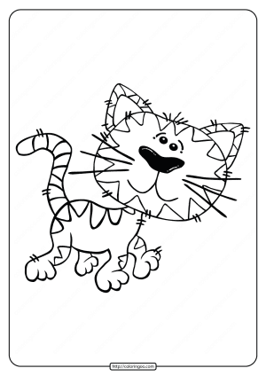 Free Printable Animals Cat Walking Coloring Page