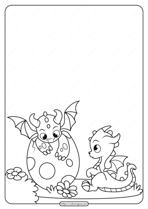 Printable Dragon Cubs Coloring Page