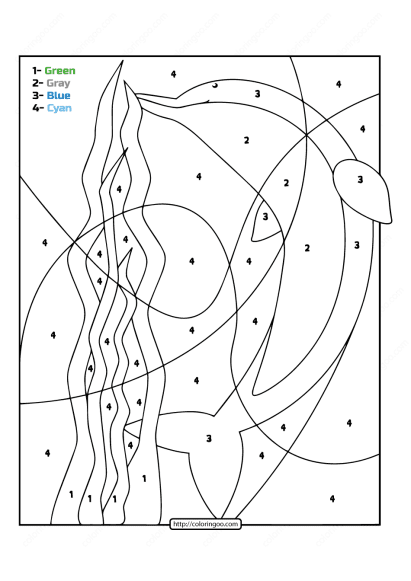 free printable color by number ocean dolphin 03