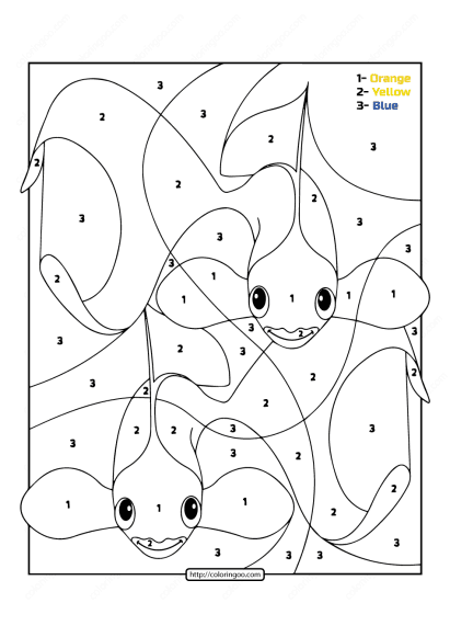 free printable color by number ocean goldfish 04