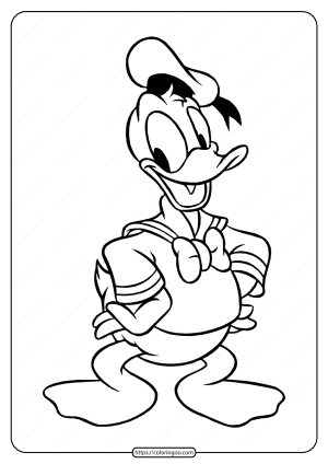 free printable cute donald duck coloring page