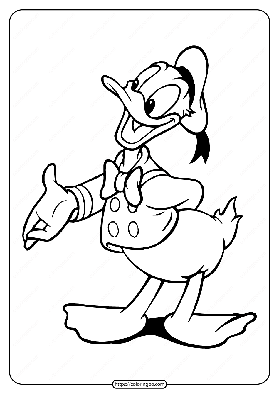 Free Printable Donald Duck Pdf Coloring Page 12