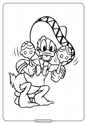 free printable donald duck pdf coloring page 14