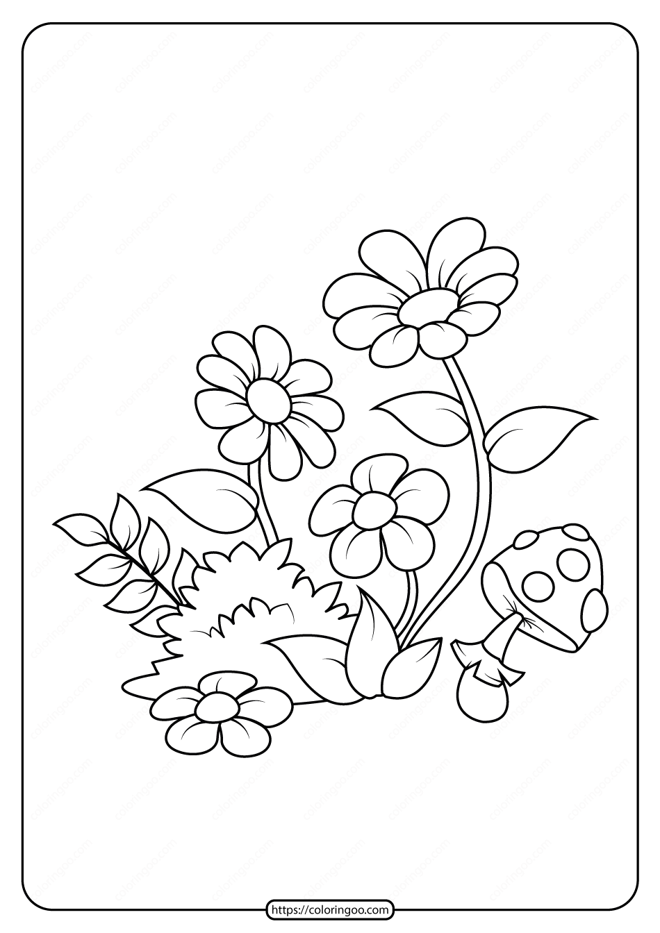 free printable flowers pdf coloring pages 01