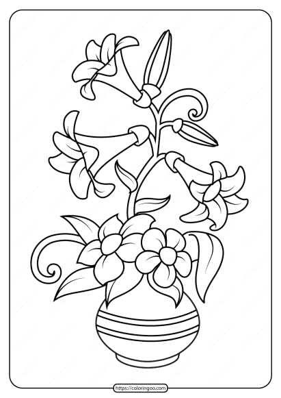 free printable flowers pdf coloring pages 03