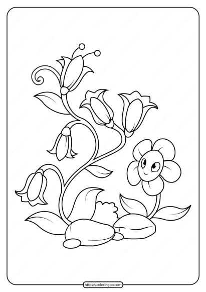 free printable flowers pdf coloring pages 08