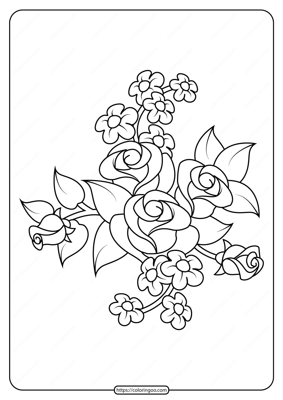 free printable flowers pdf coloring pages 09