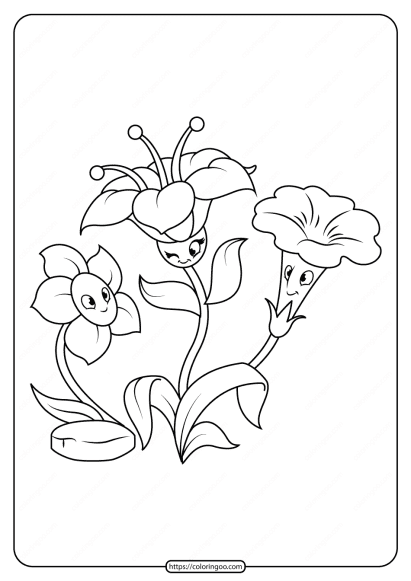 free printable flowers pdf coloring pages 11