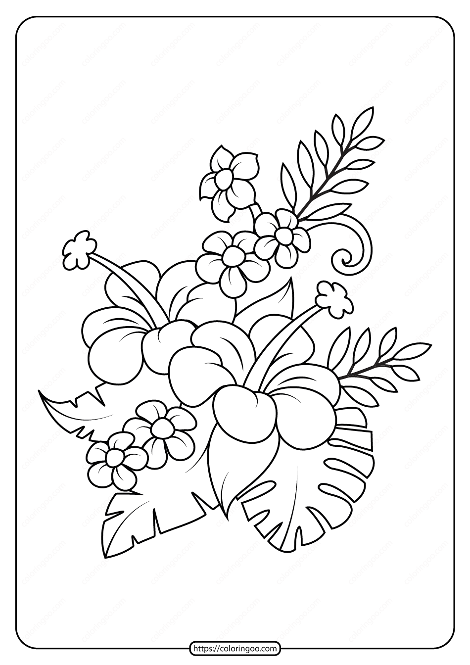free printable flowers pdf coloring pages 14