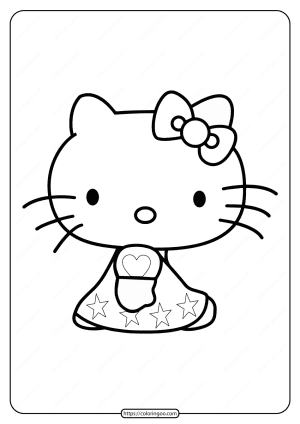 free printable hello kitty coloring page