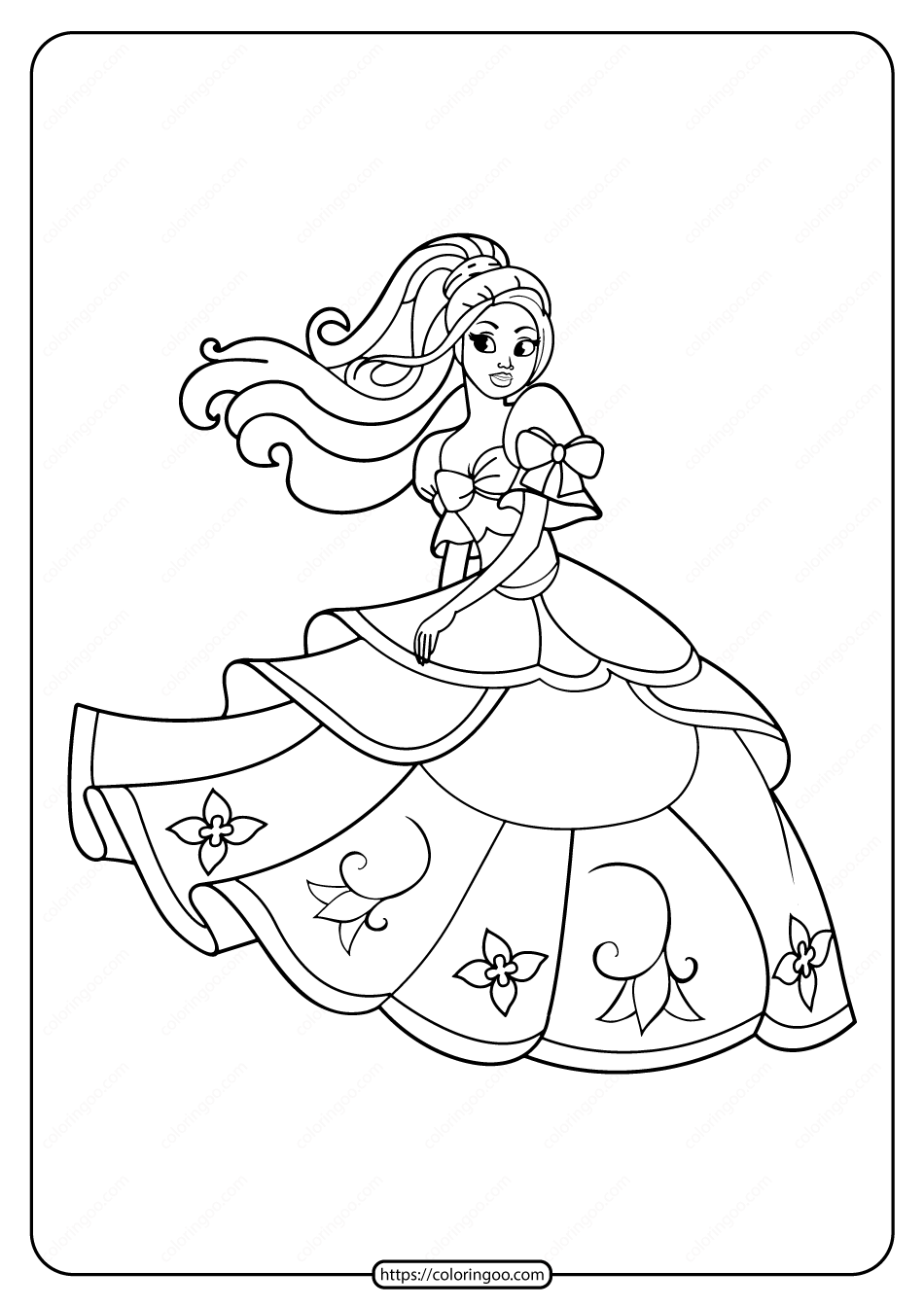 free printable princess pdf coloring pages 01