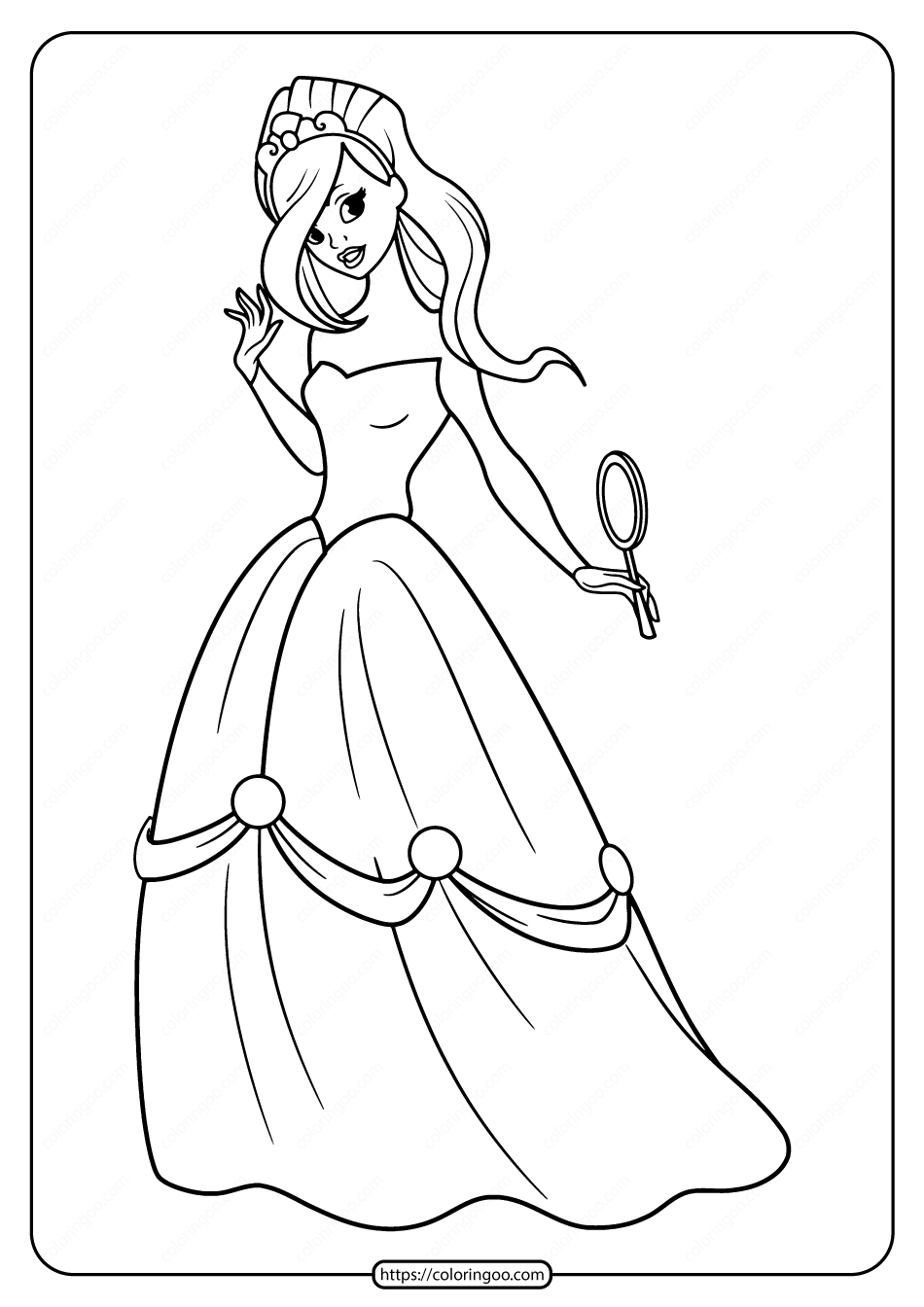 free printable princess pdf coloring pages 05
