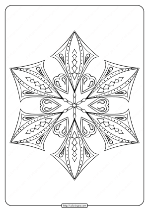 Free Printable Snowflake Pdf Coloring Page 03