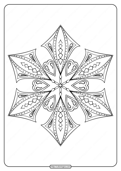 free printable snowflake pdf coloring page 03