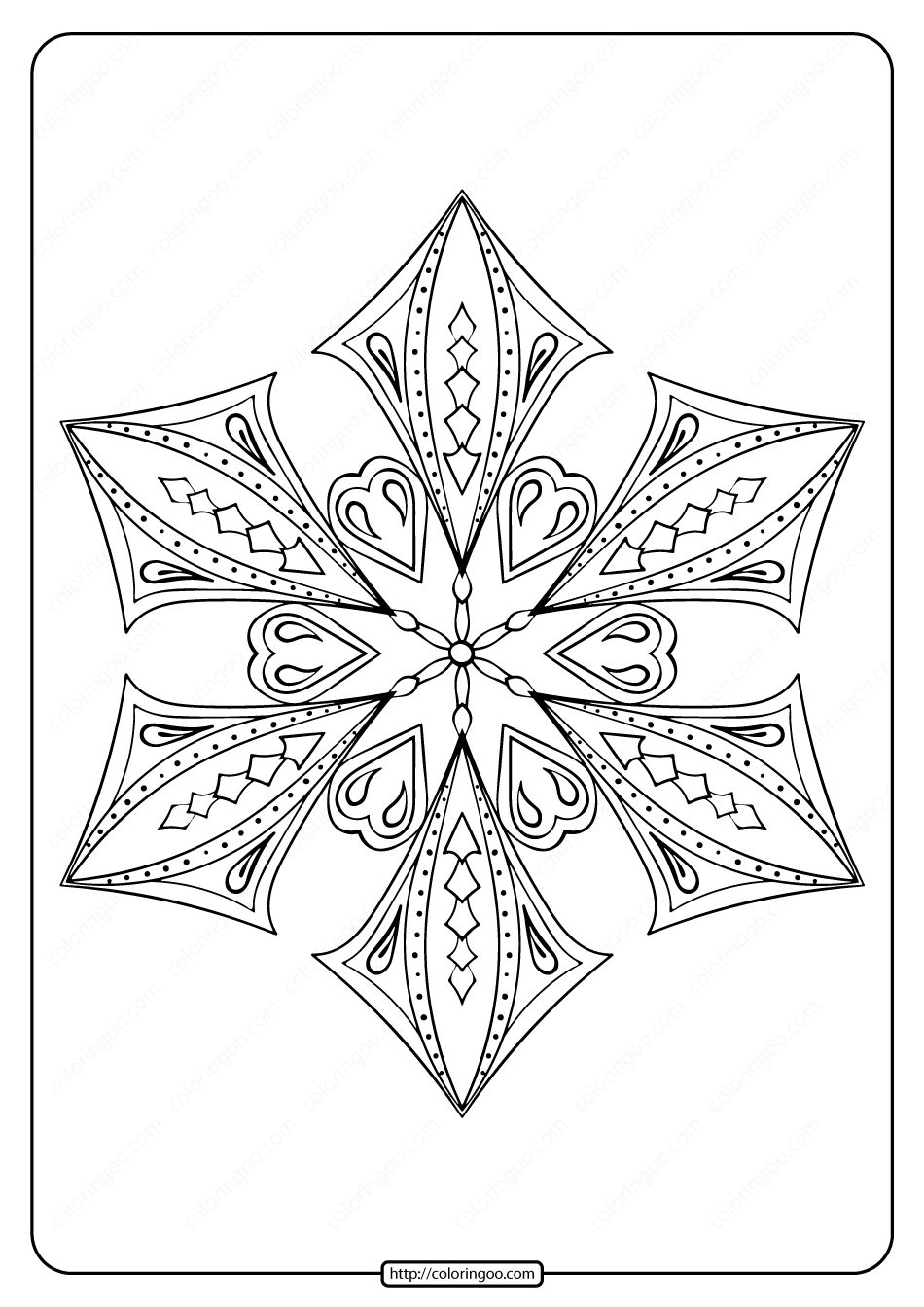 free printable snowflake pdf coloring page 03