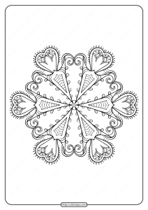 free printable snowflake pdf coloring page 05