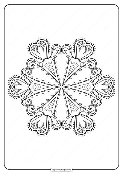 free printable snowflake pdf coloring page 05