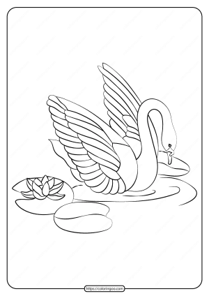 Free Printable Swan Pdf Coloring Page