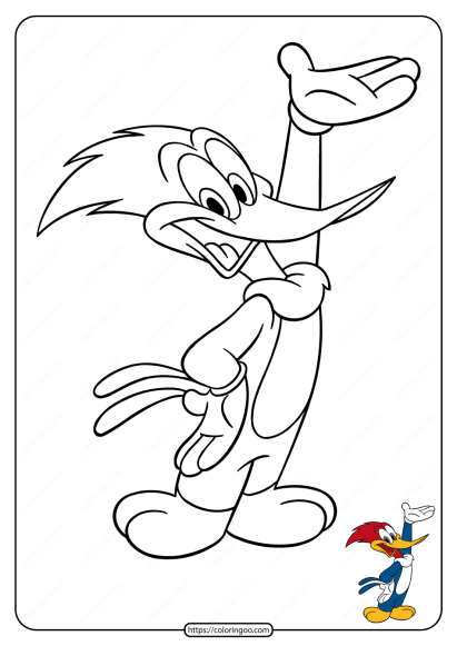 Free Woody Woodpecker Coloring Sheet