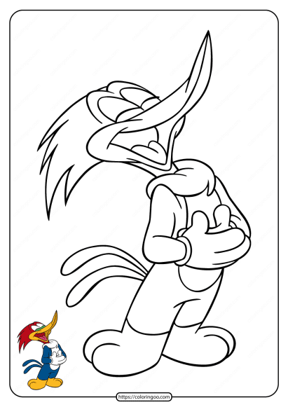 Woody Woodpecker Laughing Coloring Pages