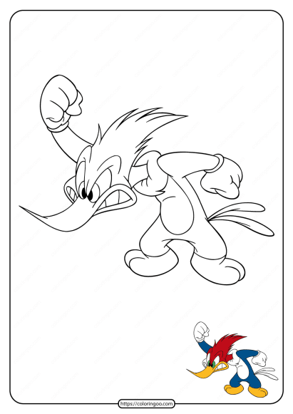 Printable Woody Woodpecker Coloring Sheet