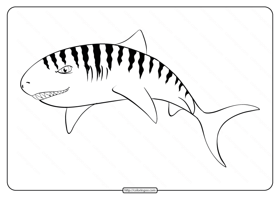 Printable Animal Outline for Shark Coloring Page