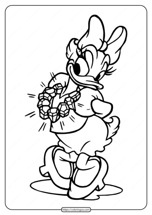 printable daisy duck pdf coloring page 07