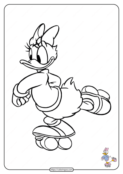 printable daisy duck pdf coloring page 09