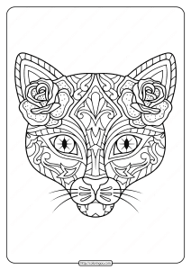 printable day of the dead cat coloring page