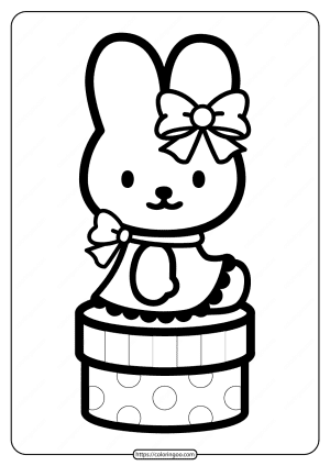 printable hello kitty on the box coloring page