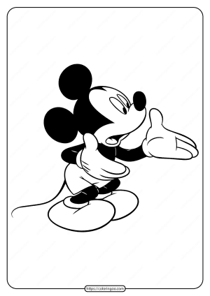printable mickey mouse telling something coloring page