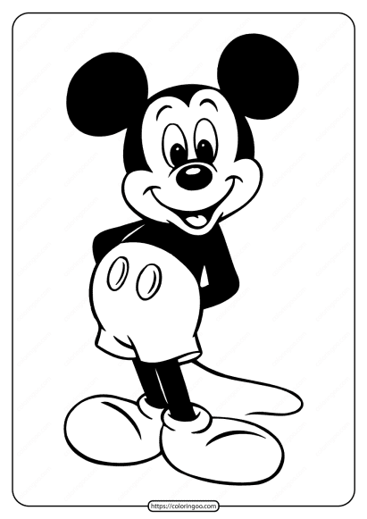 printable mickey mouse very sweet coloring page