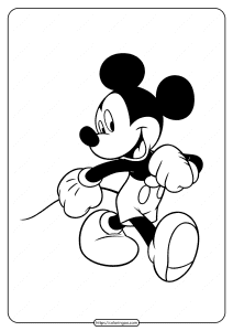 printable mickey mouse walking coloring page