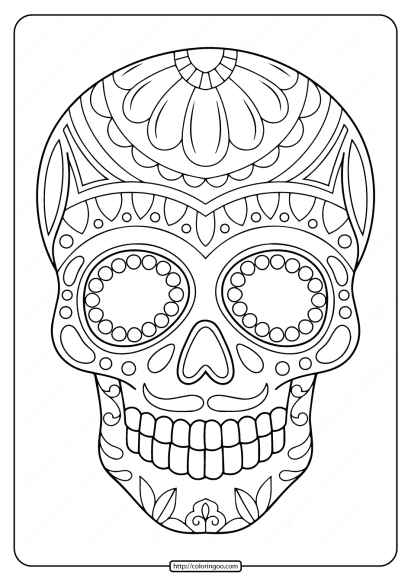 printable sugar skull pdf coloring pages 02