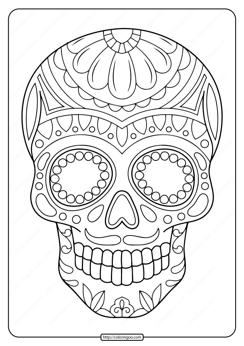 printable sugar skull pdf coloring pages 02