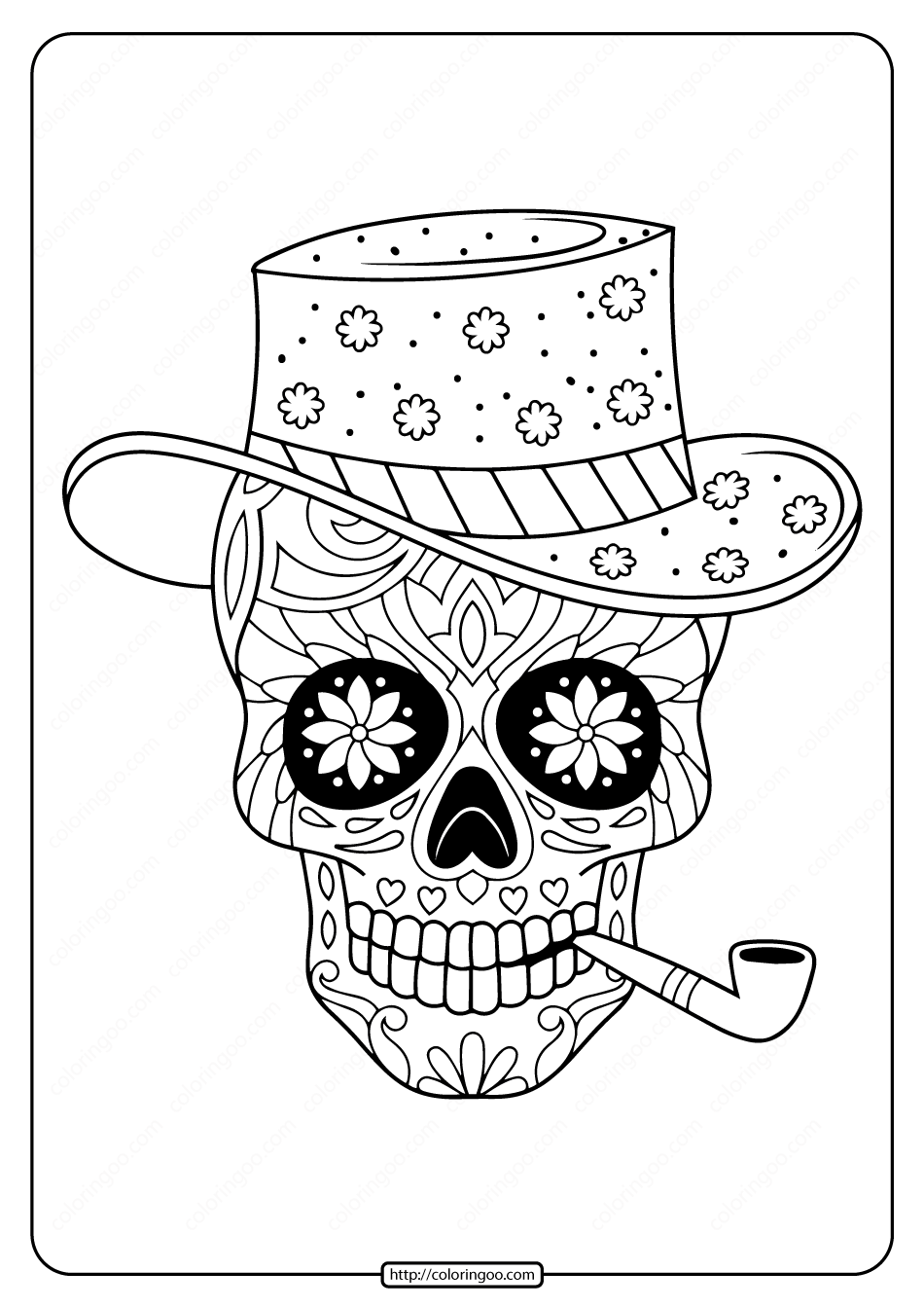 Printable Sugar Skull Pdf Coloring Pages 20